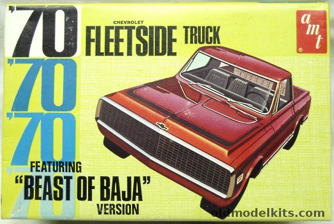 AMT 1/25 1970 Chevrolet Fleetside Pickup Truck Stock or Beast of Baja, Y733-200 plastic model kit